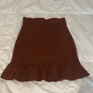 Brown high waist mini skirt